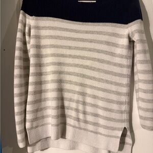 Striped Navy and Gray Women's Sweater